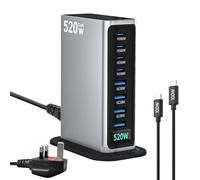 520W USB C Charger Station, 8-Port GaN 100W/30W USB Multi Fast Charger Hub Compatible with MacBook Air/Pro, Microsoft Surface,Dell HP Asus Lenovo Laptop, iPhone, iPad, Samsung