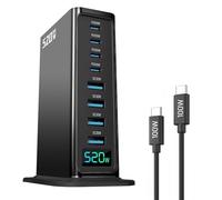 520W USB C Fast Charger Block, 8 Port USB Charging Station, GaN Charger Double 100W PD3.1 PPS Port Fast Charging Station, Laptop Charging for MacBook/iPhone 16/iPad etc