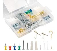 521 Pcs Kitchen Drawer Assortment Picture Hanging Kit Including Drywall Anchors and Screws, Wire Hanging Nails And Screws Assortment Kit for Wall Art Hanging Kit, Picture Hangers, Cup Hooks, Push Pins