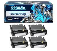 5230dn Toner Cartridge Compatible for Dell 5230dn 5350dn Printers, With Chip Large Capacity 7000 Pages (4 Pack Black)