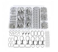 524pcs Keyring Making Kit，eyring Clip with Key Rings,Jump Rings and Lobster Claw Clasps for Jewellery Making, Keys, Crafts, and Lanyards Making
