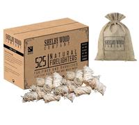 525 Natural Wood Wool Firelighters For Log Burners, Fires, Easy to Light, Odourless,Clean, Smoke Free Fire Lighters Which Burn up to 11 Minutes, Wood Wool Instant Fire Starters (525)