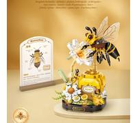 (526PCS) Creative Mini Building Blocks Bees and Butterflies Science Display Stand Desktop Decor
