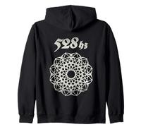 528 Hz Divine Frequency Cymatics Aesthetic Geometry Zip Hoodie