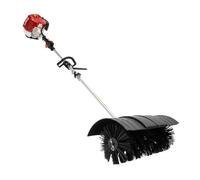 52CC 2-Stroke Gas Power Sweeper, 2.3HP Walk-Behind Broom for Snow & Leaves | Handheld side-mounted design with fuel mixing bottle and back strap included for comfortable, extended outdoor use
