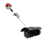 52cc 2 Stroke Powered Brush Broom Sweeper, 1.7kw Handheld Gas Powered Sweeper, Height Adjustable Artificial Grass Driveway Sweeping Machine, With Curved Baffle & Air Filter, For Sweep Leaves And Dirt