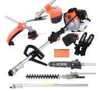 52cc Multi Function 5 in 1 Garden Tool - Brush Cutter, Grass Trimmer, Chainsaw, Hedge Trimmer & More