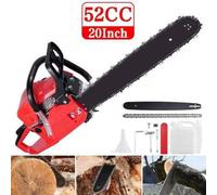 52Cc Petrol Chainsaw, 4200 W 2 Stroke Engine, Red, 20 In Bar, 50 Cm Cut