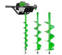 52cc Petrol Earth Auger Fence Post Hole Borer with 3 Drill Bits (100mm, 150mm, 200mm) Heavy Duty Ground Digger for Fencing, Planting & Landscaping