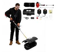 52CC Petrol Power Sweeper Broom, 2-Stroke Engine, Handheld Nylon Brush, Cleaner Outdoor Cleaning Machine for Artificial Grass, Driveways, Lawns, Streets, Farms, Golf Courses, Adjustable Speed, 1.25kW