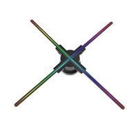 52CM/20.47IN Naked Eye 3D Holographic Advertising Machine, LED Light Rotating Aerial Imaging WiFi Control Fan Screen Projector Wide Viewing Angle