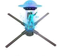 52cm 3D Holographic Fan Wifi Remote Custom ICONS DIY Video LOGO LED Neon Lights Rotating Display AD Projector(F65 HD edition)