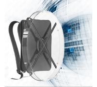 52CM Backpack Hologram Projector, 3D LED Holographic Fan, With Transparent Protective Cover, 1600 * 576 Pixels Resolution, Backpack Advertising Equipment, for Christmas Event Shopping Mall Party