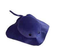 52cm Cartoon Manta Ray Plush Toy Soft Stuffed Sea Animal Doll, Cute Blue Stingray Plush Pillow for Kids, Ocean-Themed Plush Doll for Sofa, Bed, or Marine Room Decoration