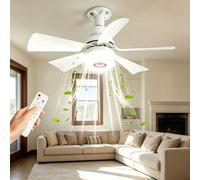 52CM Ceiling Fans with Lights and Remote, 40W E27/B22 Ceiling Fan Light | 3000K-6500K Dimmable, 6 Blades, 3 Speeds & 3 Color Adjustment, Timing Function, Smart Modern LED Ceiling Fan with Lights
