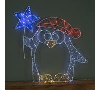 52cm Light up Christmas Penguin Dewdrop Silhouette with Twinkling LEDs