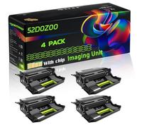 52D0Z00 Compatible for Lexmark Imaging Unit with Chip B2770adwhe MS710dn MS711dn MS810de MS810dn Printers (4 Pack Black)