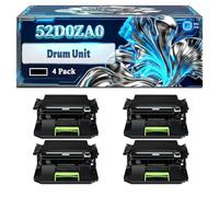 52D0ZA0 Drum Unit Compatible for Lexmark MX717de Printers, With Chip Large Capacity 60000 Pages (4 Pack Black)