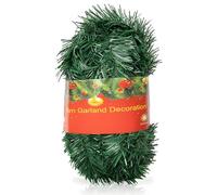 52ft/16m Christmas Garland Artificial Green Tinsel Staircase Garland Soft Xmas Greenery for Indoor Outdoor, Fireplaces, Door, Mantel, Wall Garden Wedding Decoration