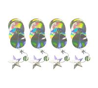 52Ft Holographic Rainbow Hanging Paper Garland, Reusable Party Wall Decorations, Glitter Circle Star Paper Decoration for Party