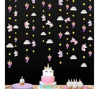 52Ft Unicorn 7th Birthday Decorations for Girls 7 Years Old Party Number 7 Rainbow Cloud Happy Star Garland Streamer Banner Backdrop for Boys Seventh Unicorn Party Decor Supplies