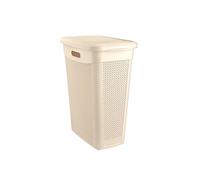 52L,50L,43L & 9L Plastic Slim Lid Bin Laundry Basket Clothes Washing Hamper Organiser Storage Container (43 Litre Slim Ivory White)