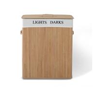 52Lx32Wx63H cm Bamboo Laundry Basket Collapsible Hamper Organizer Clothes Washing Bin Storage Box W/Lid - Home Living | TJ Hughes