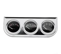 52Mm 3 In 1 Auto Car Triple Gauge Set Kit For Oil Level, Volt Met | Water for temp, Quality Abs And Metal Housing, Clear Readouts, Easy Installation For 12V Vehicles, White And Black