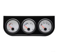 52Mm 3 In 1 Auto Car Triple Gauge Set Kit For Oil Level, Volt Met | Water for temp, Quality Abs And Metal Housing, Clear Readouts, Easy Installation For 12V Vehicles, White And Black