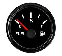 52mm Boat Car Fuel Level Gauge Fuel Meter 0-90 Ohm 73-10ohm For Car Truck Motorcycle Red Backlight 9-32V Reliable Replacement(BLACK 73-10ohm)