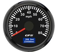 52mm Boat GPS Speedometer 0-80MPH Car Odometer Gauge 7 Colors Backlight With GPS Antenna for Car Motorcycle Boat Marine Truck