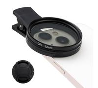 52mm Clip-on CPL Filter for iPhone Universal Phone Polarising Filter Mobile Phone Camera Polarizing Lens Portable Polariscope Lens Eliminate Reflections Glare Enhance Colors for Samsung Smart Phones