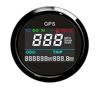 52mm Digital GPS Speedometer Odometer 0~999 MPH Knots Km/h Adjustable 316 Stainless Steel Speed Gauge for Car Motorcycle Boat RV(BN)