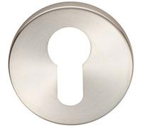 52mm Euro Profile Open Escutcheon 6mm Depth Concealed Fix Satin Steel