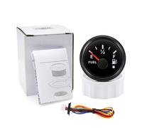 52mm Fuel Level Gauge, 0-190ohm/240-33ohm Waterproof Fuel Level Meter with Alarm 7 Colors Backlight For Car Boat Yacht Stable Monitoring(0-190ohm BN)