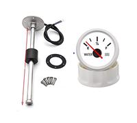 52MM Gauge Water Level Gauge Red Light 0-190Ohm Water Tank Level Indicator Meter With Fuel Water Level Sensor Waterproof Design(250mm ww gauge)