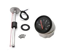 52MM Gauge Water Level Gauge Red Light 0-190Ohm Water Tank Level Indicator Meter With Fuel Water Level Sensor Waterproof Design(350mm BB gauge)
