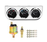 52mm Gauges Car Volt Meter General Instrument, 3 in 1 Car Gauge Water Temperature Oil Pressure Voltage for Auto Modification