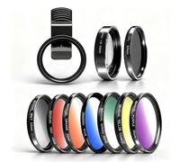 52MM Phone Camera Lens Kit, 10x Macro, CPL Polarizer, 6 Point Star Filter, Phone Filter Set Including 7 Graduated Colour Filters Compatible with iPhone 15 14 13 PRO and Other Smart Phones