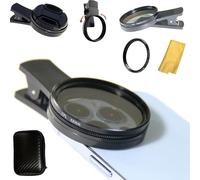 52mm Polarized Smart Phone Lens, 52mm Polarized Smart Phone Filter, Clip-On Cpl Camera Lens Filter Kit Phones Polarizeds with Rotating Frame & Protective Cover, for iPhone (1set)