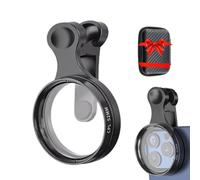 52mm Polarizing FilterClip for Smartphones - Optical Glass CPL Lens with Rotating Frame & PU Case | Universal Clip Fits Enhance Photo Quality, Accessories for Photography Enthusiasts