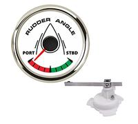 52mm Rudder Angle Indicator Gauge 0-190 ohm Sail Boat Rudder Angle Meter with Mating Sensor Red Backlight 12V 24V(WS2 with Sensor)