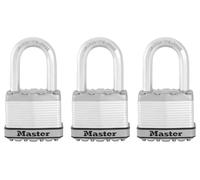 52mm Steel Heavy Duty Padlocks, 3 Pack - M5EURTRILF