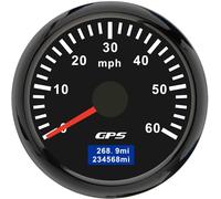 52mm Universal GPS Speedometer Gauge, 0-60 MPH, 7-Color Backlight, w/GPS Antenna - for Car, Truck, Motorcycle, Boat, Marine Vehicles
