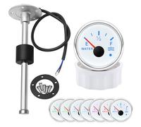 52mm Water Level Gauge with 450mm Sensor - 7-Color LED Backlight, 12V/24V Universal Marine Fuel/Oil Tank Meter for Sailboat, Yacht, RV, Boat