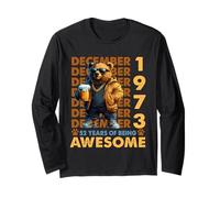 52nd Birthday Bear Legends December 1973 52 Years Old Mens Long Sleeve T-Shirt
