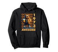 52nd Birthday Bear Legends October 1973 52 Years Old Mens Pullover Hoodie