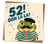 52nd Birthday Card for Him, Funny Party Gift Box Design