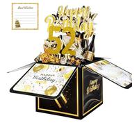 52nd Birthday Card with Envelopes for Women Men, Birthday Decorations for Mother Dad, Bday Gift Box for 52 Year Old, Unique Handmade Foldable Celebration 3D Cards for Wife Husband