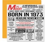 52nd Birthday Cards for Men Women - Born In 1973 Newspaper - Happy 52 Birthday Card for Mum Dad Uncle Aunt Vintage Retro Back In 1973, 145mm Bday Greeting Cards